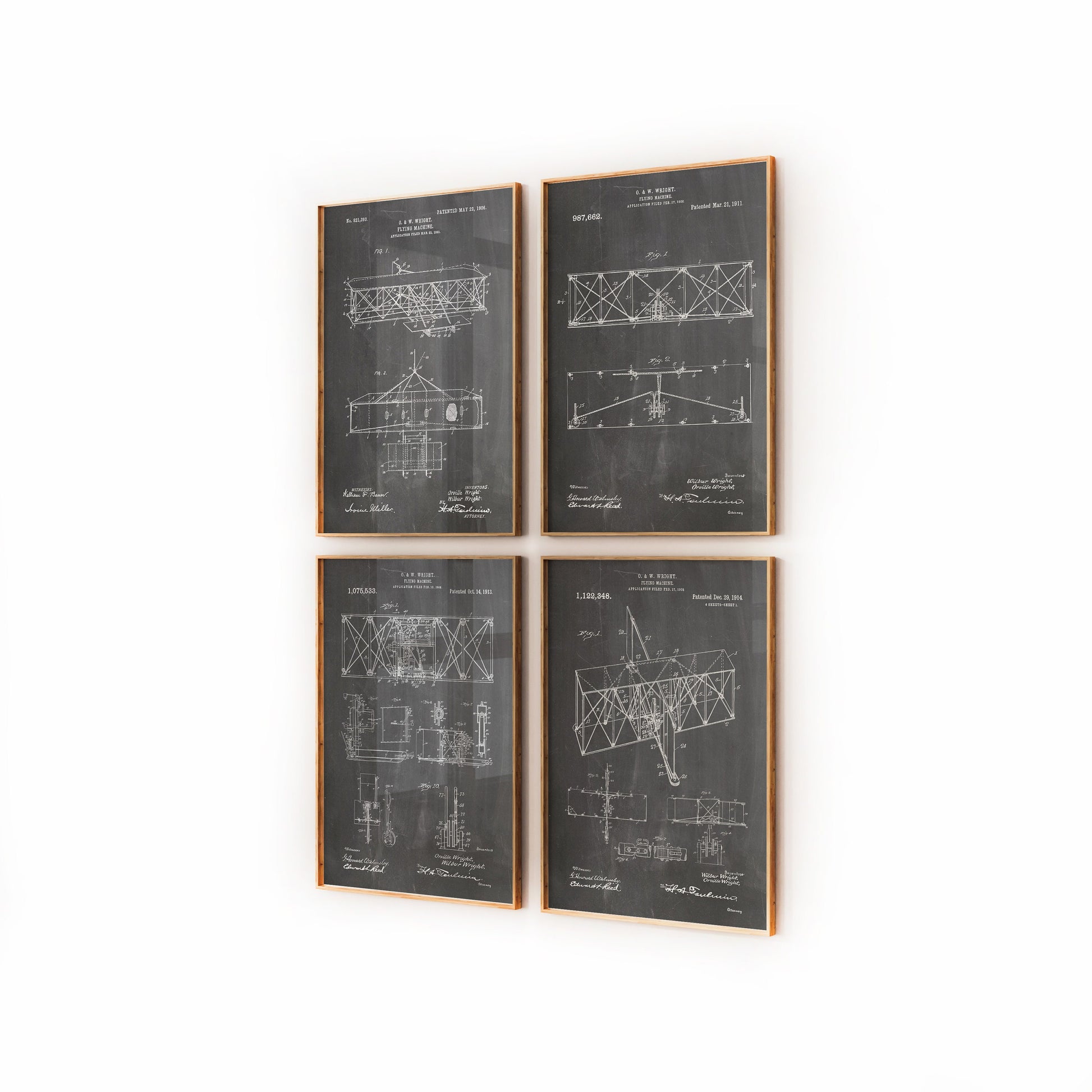 Wright Brothers Set Of 4 Patent Prints - Magic Posters