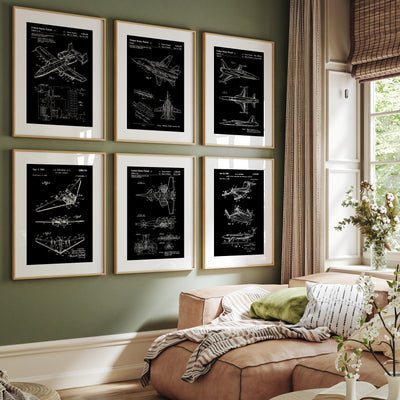 Aircraft Set Of 6 Patent Prints - Magic Posters