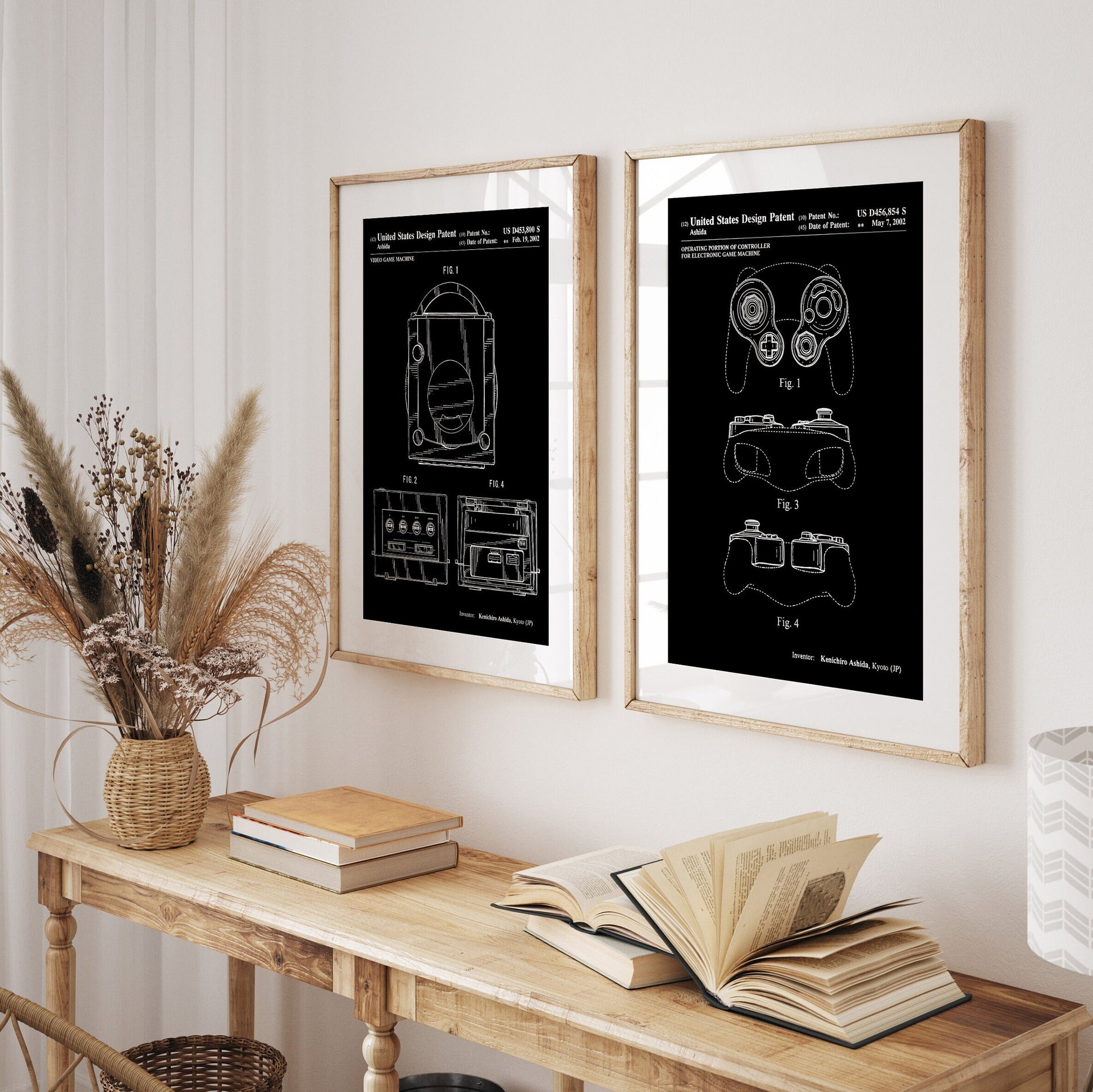 Games Console And Controller Set Of 2 Patent Prints