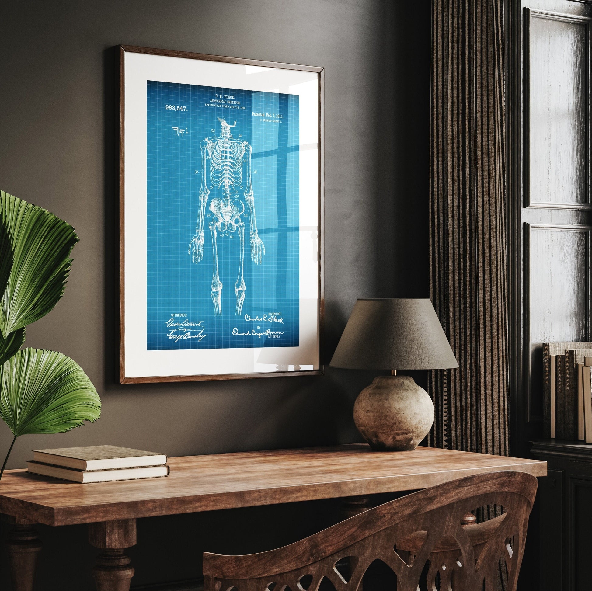Anatomical Skeleton 1911 Patent Print - Magic Posters