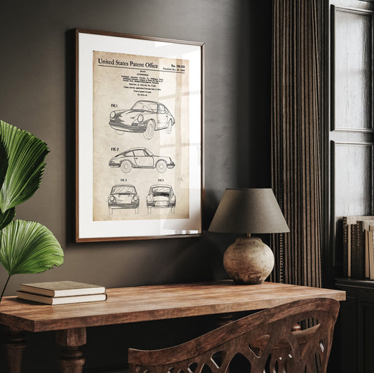 Porsche 911 Carrera 1964 Patent Print - Magic Posters