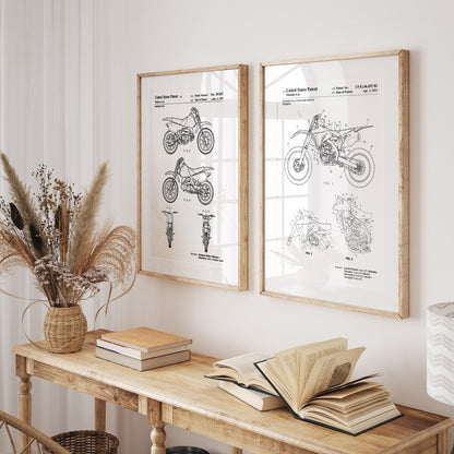 Dirt Bike Set Of 2 Patent Prints