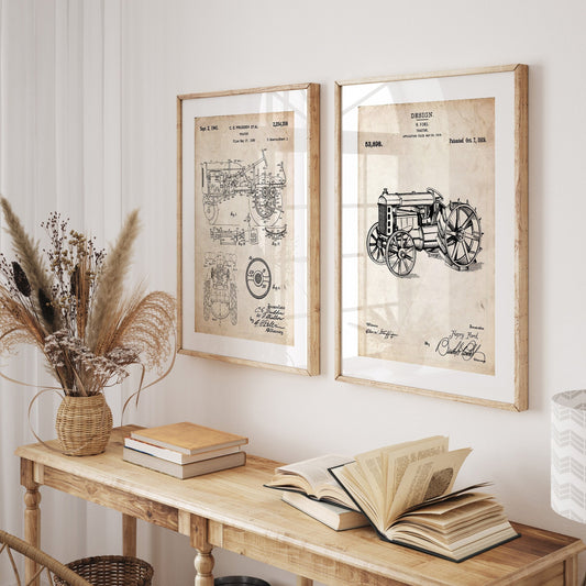 Tractor Set Of 2 Patent Prints