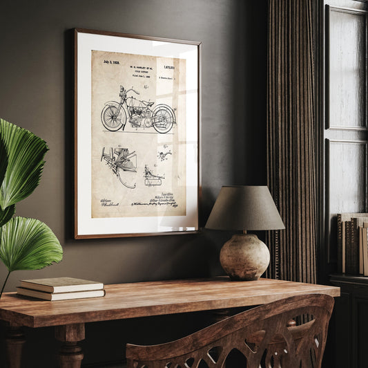 Harley Davidson Cycle Support Patent Print - Magic Posters
