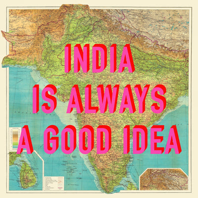 India Retro Pop Art Map Print