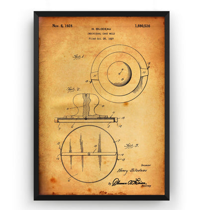 Individual Cake Mould 1927 Patent Print - Magic Posters