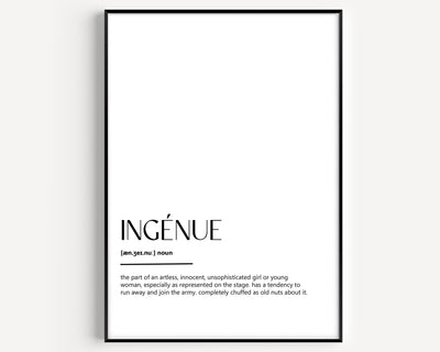 Ingénue Definition Print - Magic Posters