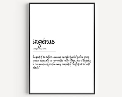 Ingénue Definition Print - Magic Posters