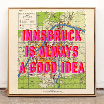 Innsbruck (Austria) Retro Pop Art Map Print - Magic Posters