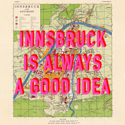 Innsbruck (Austria) Retro Pop Art Map Print
