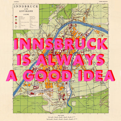 Innsbruck (Austria) Retro Pop Art Map Print