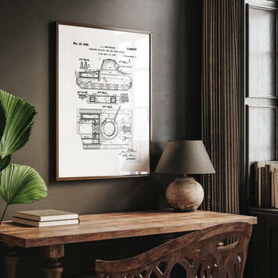 Insulated Miltary Tank 1945 Patent Print - Magic Posters