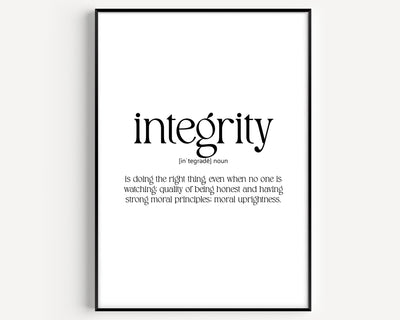 Integrity Definition Print - Version 3 - Magic Posters