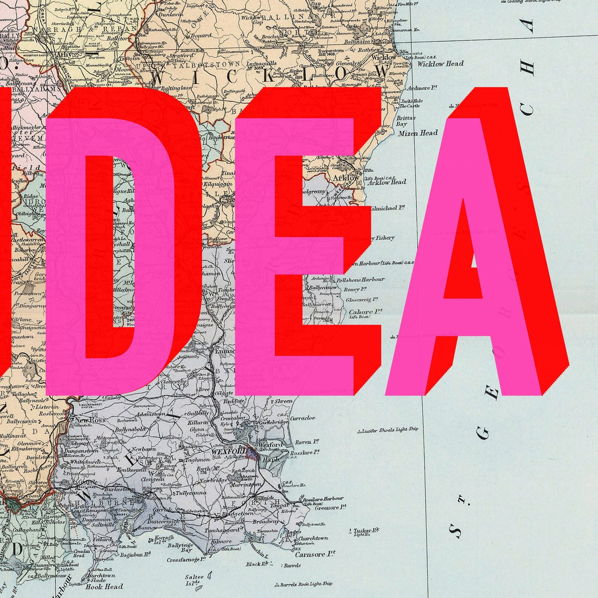 Ireland Retro Pop Art Map Print