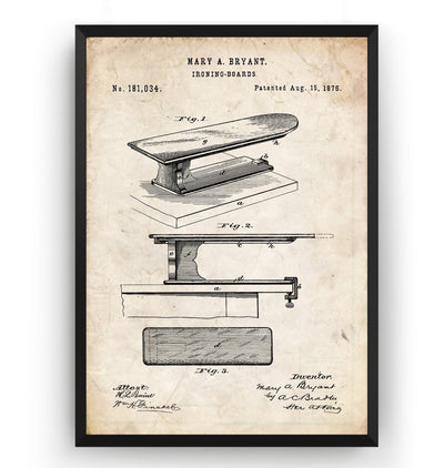 Ironing Board 1876 Patent Print - Magic Posters