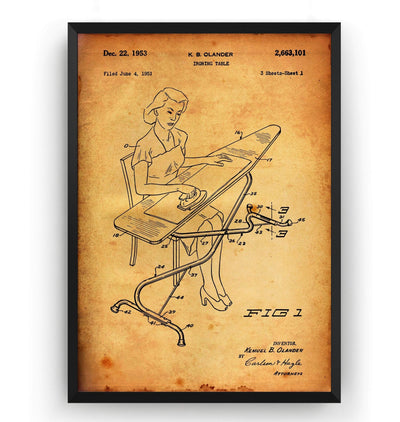 Ironing Board 1953 Patent Print - Magic Posters