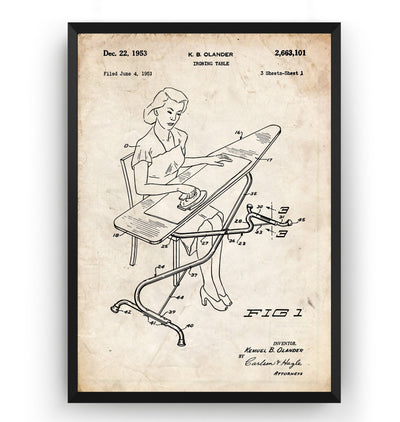 Ironing Board 1953 Patent Print - Magic Posters