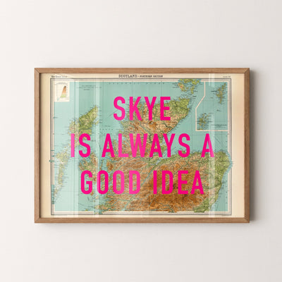 Isle Of Skye Retro Pop Art Map Print - Magic Posters