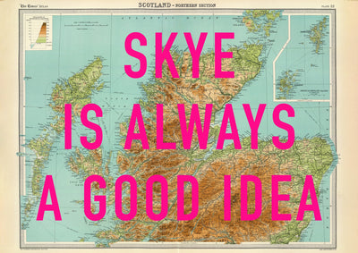Isle Of Skye Retro Pop Art Map Print