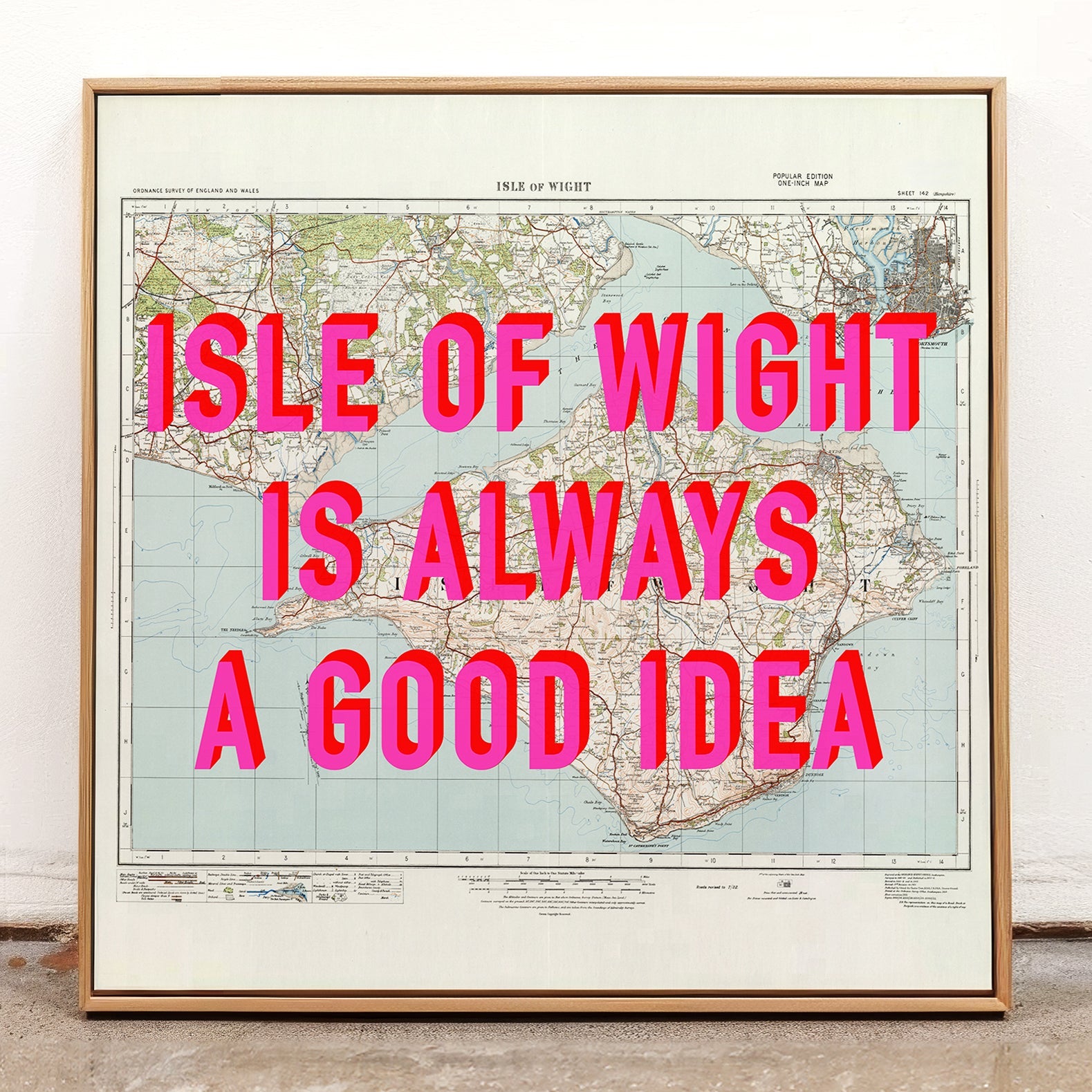 Isle Of Wight Retro Pop Art Map Print - Magic Posters