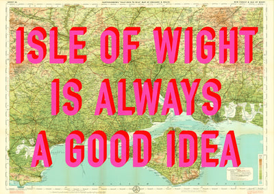 Isle Of Wight Retro Pop Art Map Print