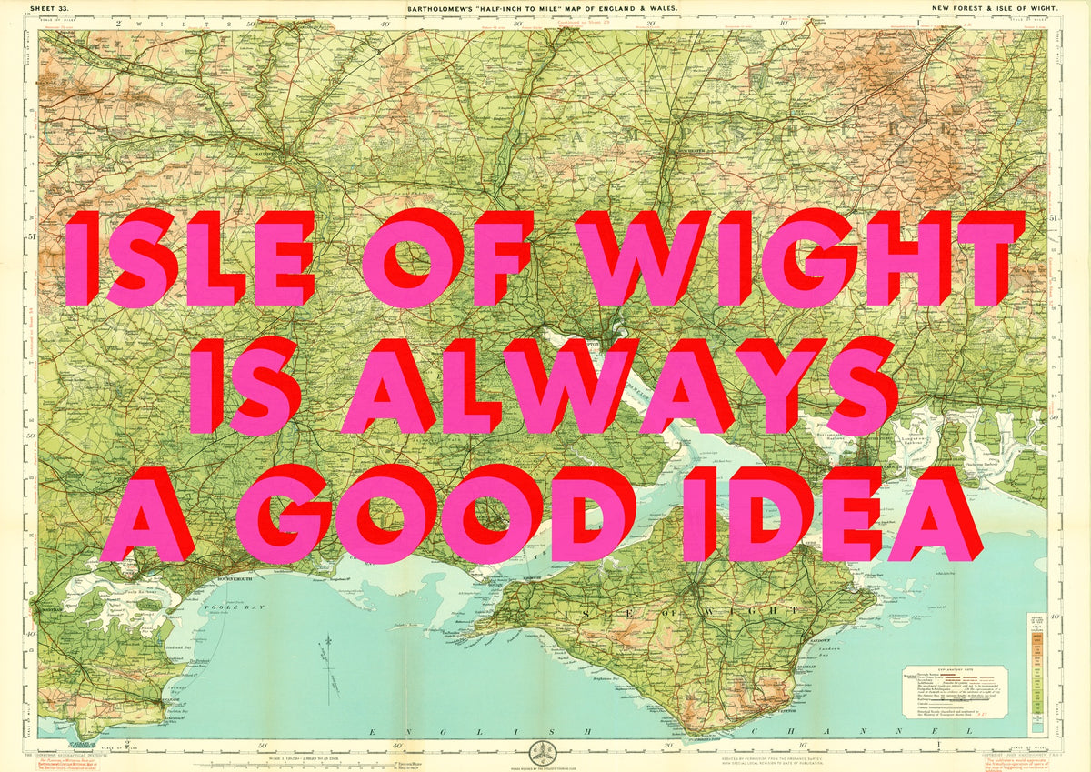 Isle Of Wight Retro Pop Art Map Print