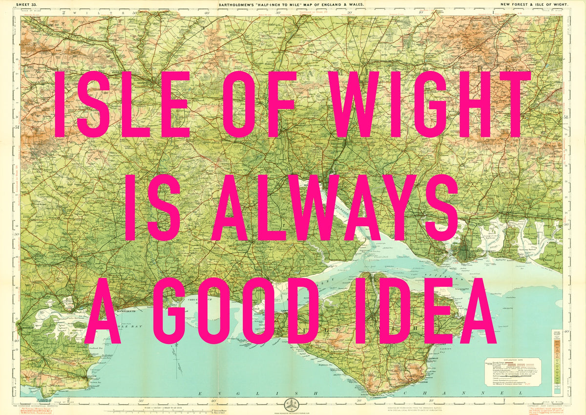 Isle Of Wight Retro Pop Art Map Print
