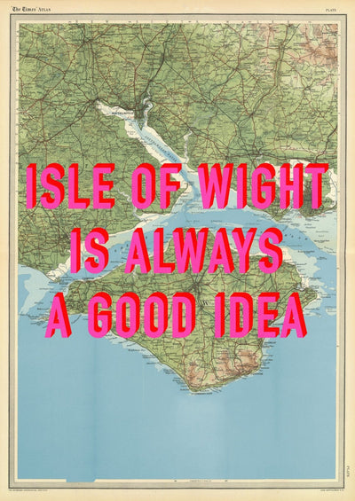 Isle Of Wight Retro Pop Art Map Print
