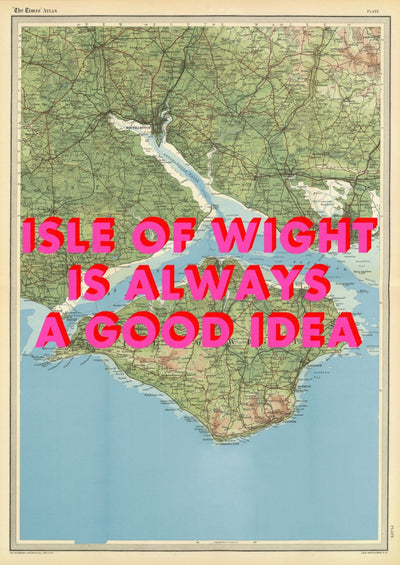 Isle Of Wight Retro Pop Art Map Print