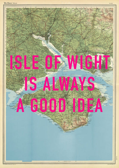 Isle Of Wight Retro Pop Art Map Print