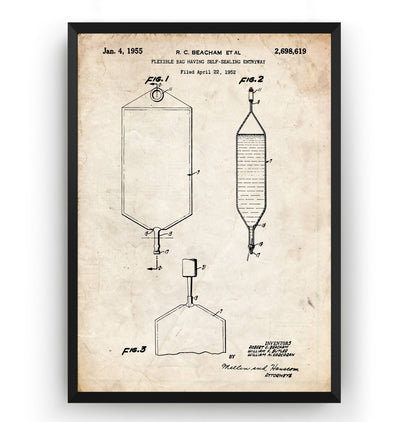I.V. Bag 1955 Patent Print - Magic Posters