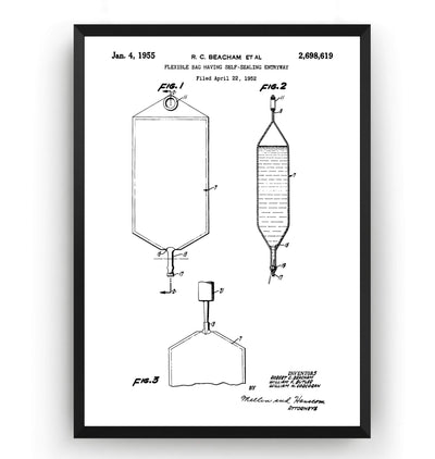 I.V. Bag 1955 Patent Print - Magic Posters