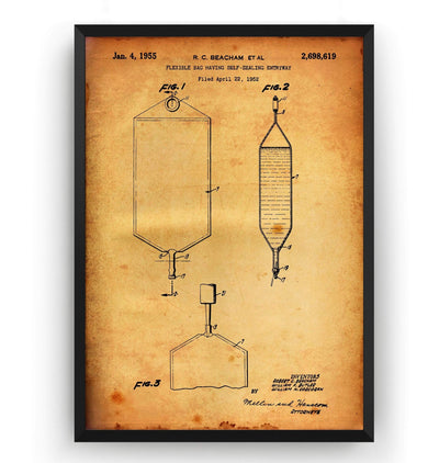 I.V. Bag 1955 Patent Print - Magic Posters