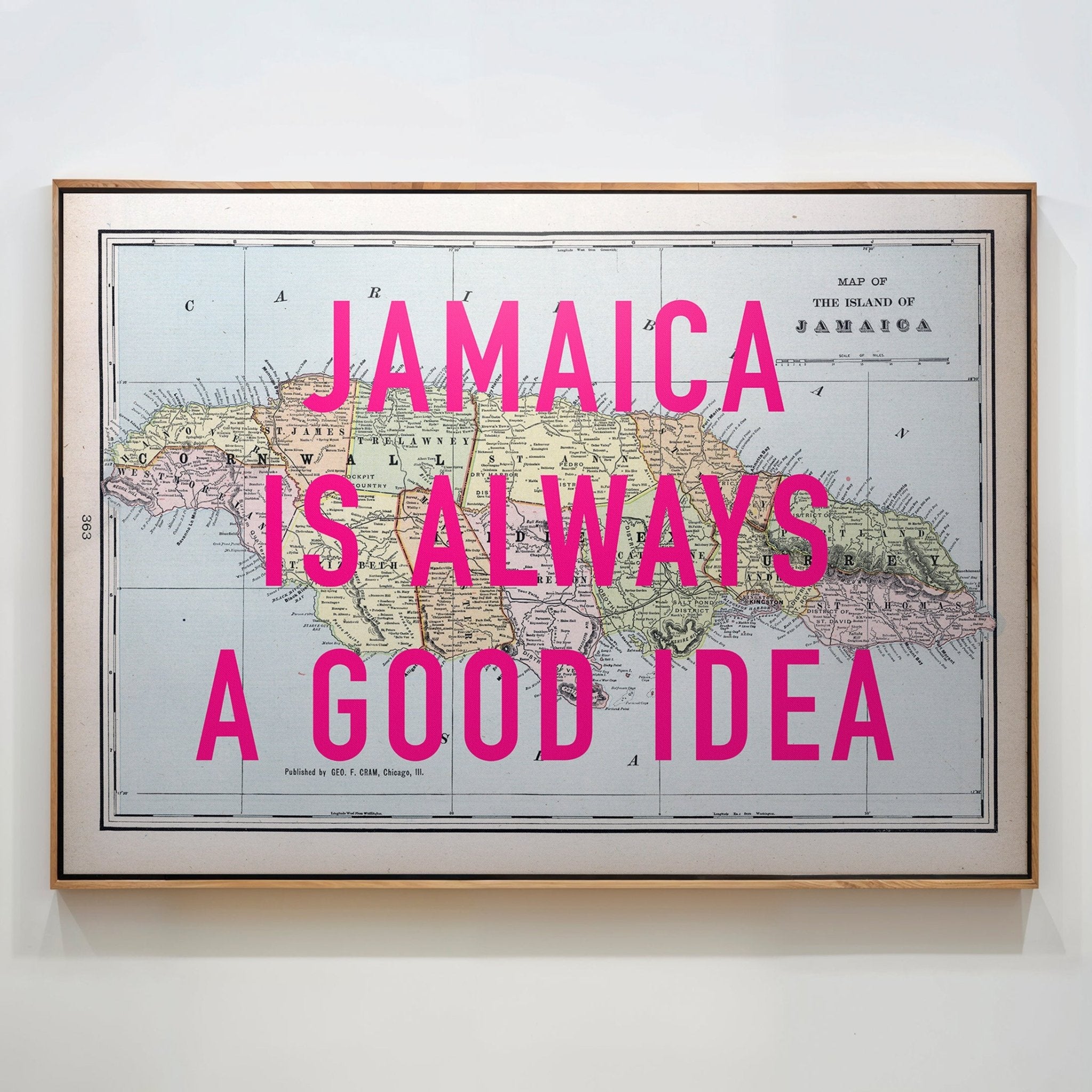Jamaica Retro Pop Art Map Print (Landscape) - Magic Posters