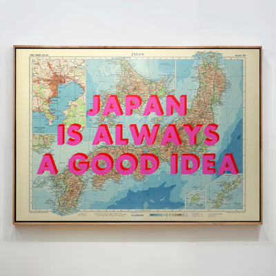 Japan Retro Pop Art Map Print - Magic Posters