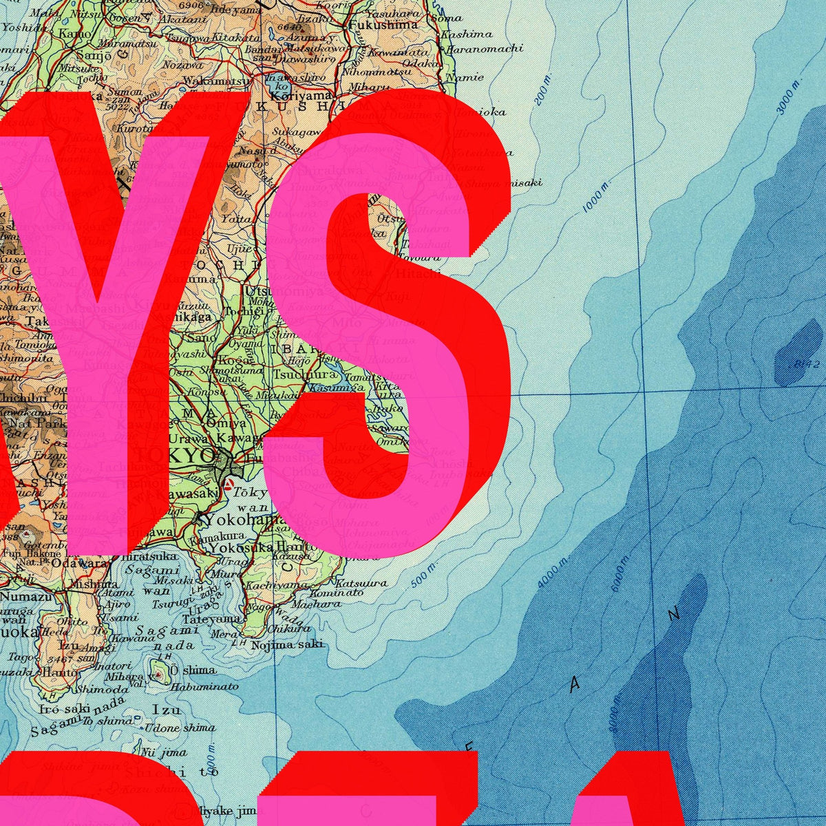 Japan Retro Pop Art Map Print