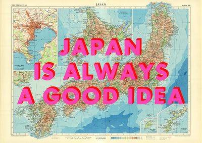 Japan Retro Pop Art Map Print
