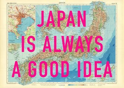Japan Retro Pop Art Map Print