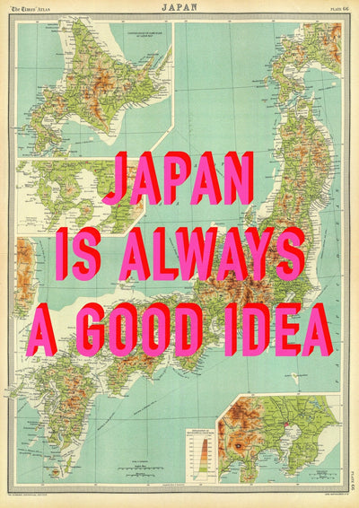 Japan Retro Pop Art Map Print