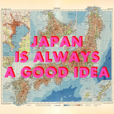 Japan Retro Pop Art Map Print (Square)
