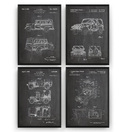 Jeep 4x4 Set Of 4 Patent Prints - Magic Posters