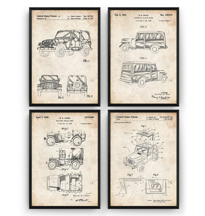Jeep 4x4 Set Of 4 Patent Prints - Magic Posters