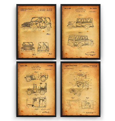 Jeep 4x4 Set Of 4 Patent Prints - Magic Posters