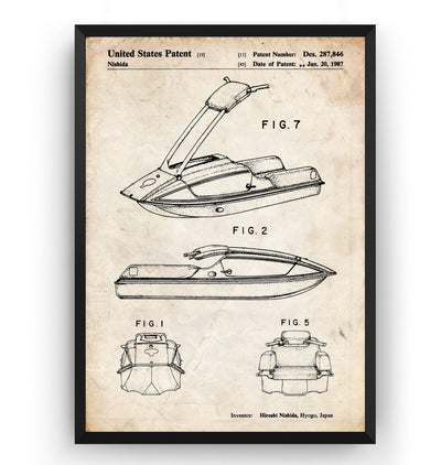 Jet Ski 1987 Patent Print - Magic Posters