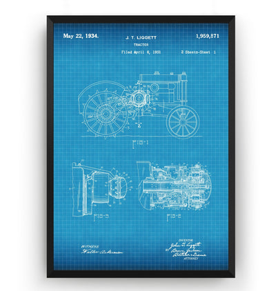 John Deere Tractor 1931 Patent Print - Magic Posters