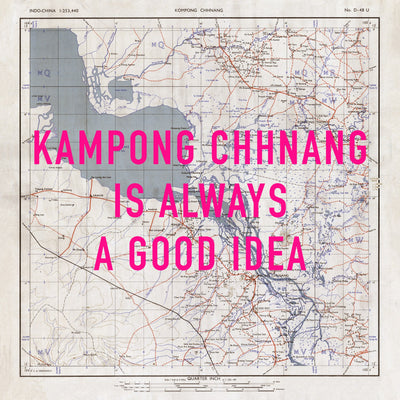 Kampong Chhnang Retro Pop Art Map Print (square) - Magic Posters