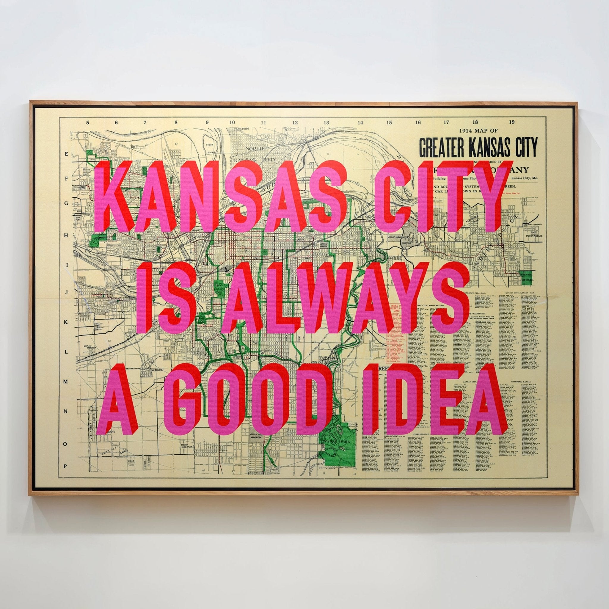 Kansas City Retro Pop Art Map Print (landscape) - Magic Posters
