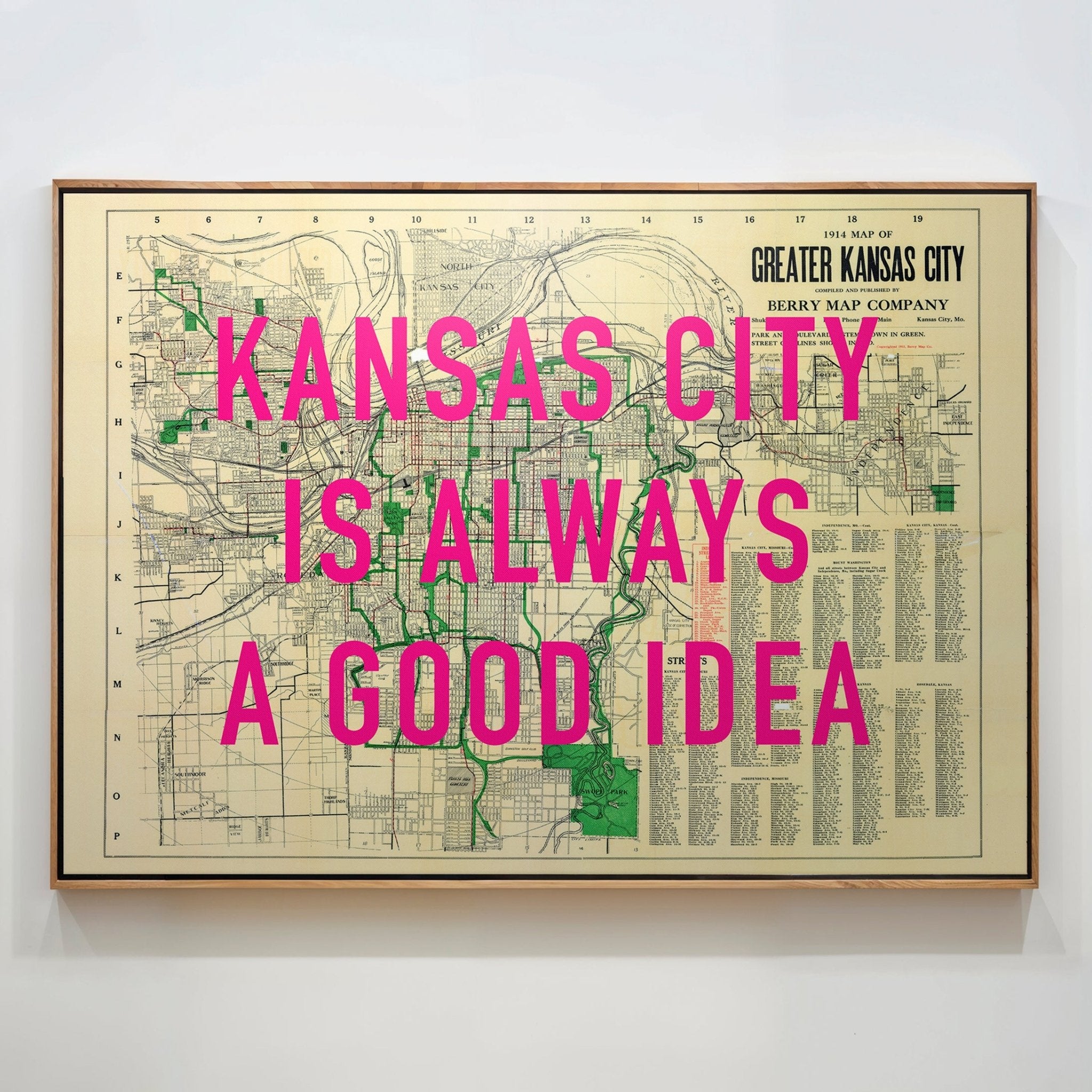 Kansas City Retro Pop Art Map Print (landscape) - Magic Posters