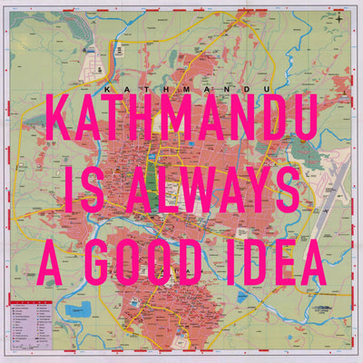 Kathmandu Retro Pop Art Map Print (square) - Magic Posters