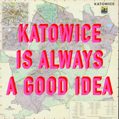 Katowice Retro Pop Art Map Print (square) - Magic Posters